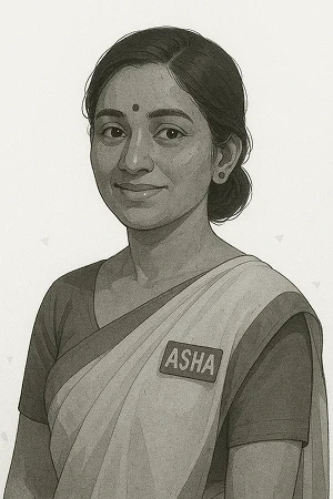 Illustrated portrait: ASHA workers