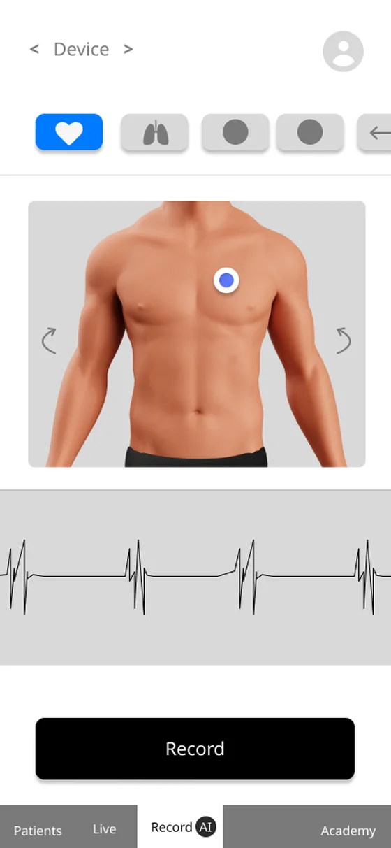 UI 2.0: choose where to examine, with a point on a body